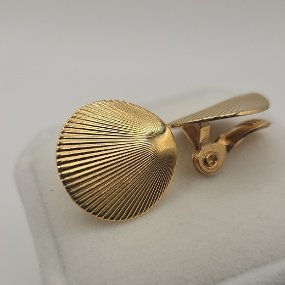 Monet Gold Textured Earrings - Picture 5 of 11